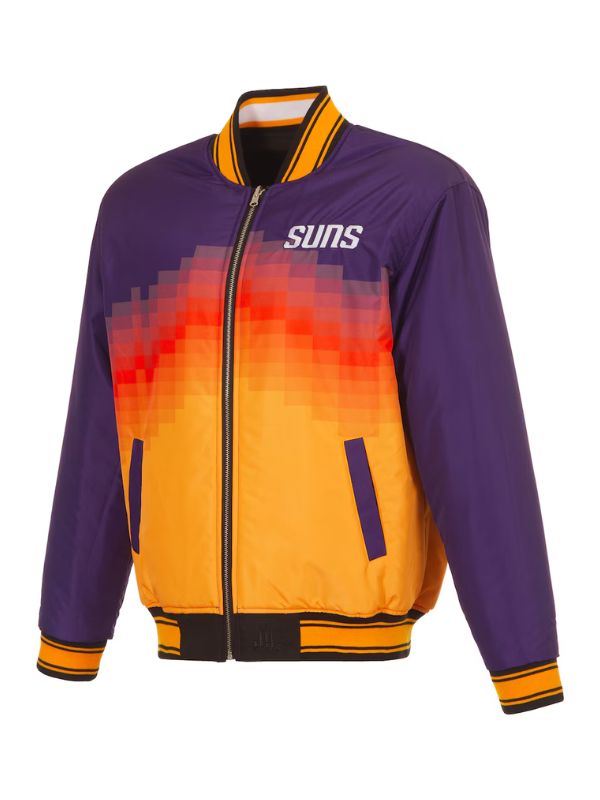 Outerwear Trends Phoenix Suns JH Design Black/Purple Reversible Jacket