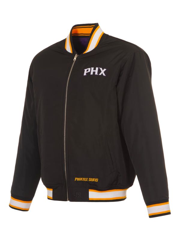 Outerwear Trends Phoenix Suns JH Design Black/Purple Reversible Jacket