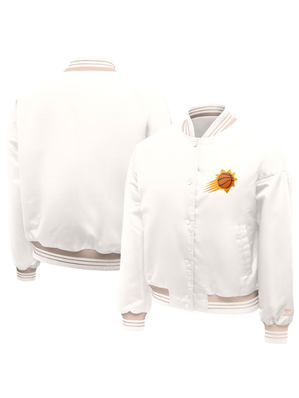 Outerwear Trends Phoenix Suns Starter Cream Printed Logo Varsity Jacket