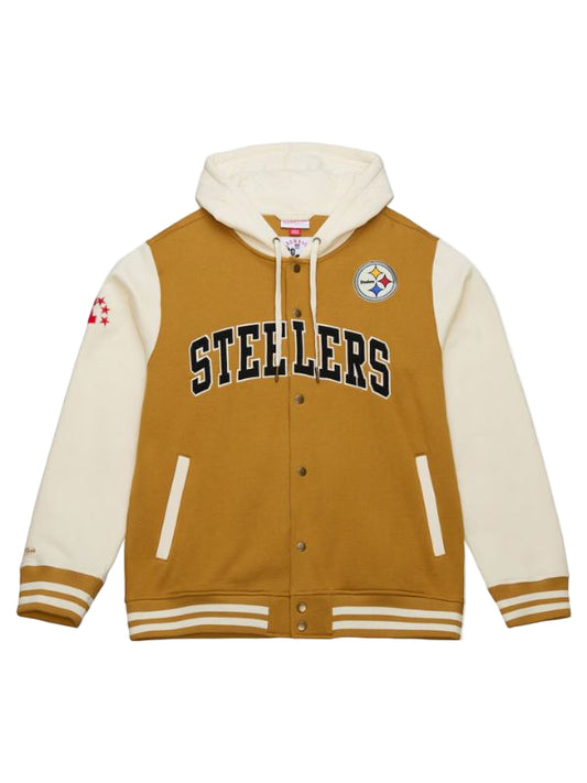 Outerwear Trends Pittsburgh Steelers Brown/White Dusted Hooded Jacket