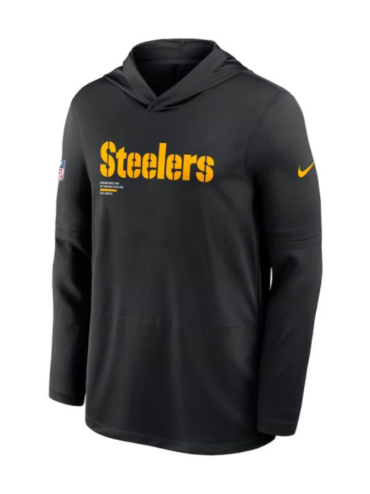 Outerwear Trends Pittsburgh Steelers Sideline Performance Long Sleeve Hoodie T-Shirt