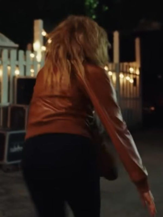 Outerwear Trends Poker Face Natasha Lyonne Leather Bomber Jacket