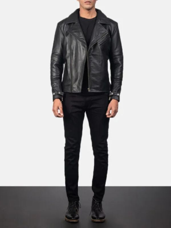 Outerwear Trends Raiden Black Leather Biker Jacket