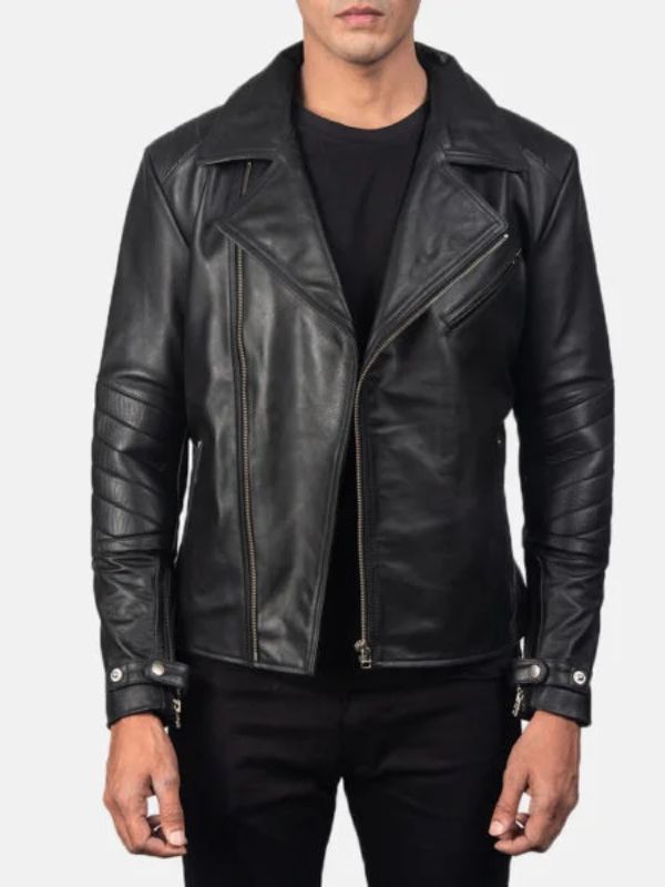 Outerwear Trends Raiden Black Leather Biker Jacket