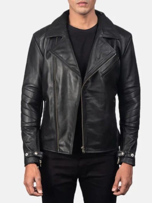 Outerwear Trends Raiden Black Leather Biker Jacket