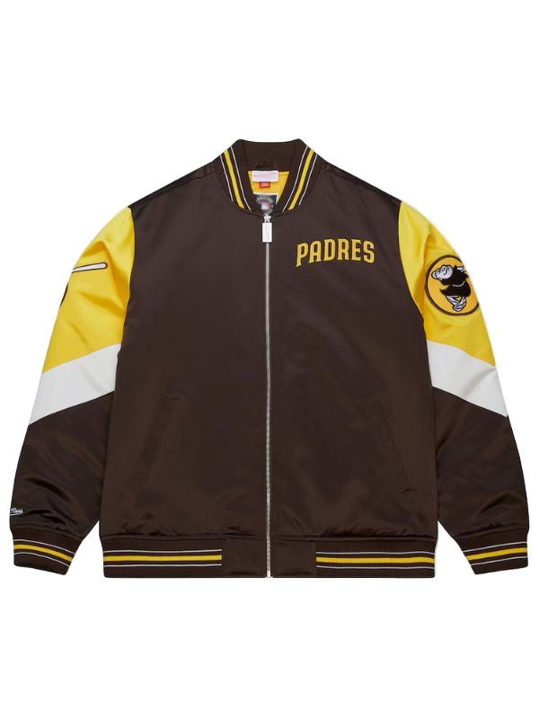 Outerwear Trends San Diego Padres Throwback Heavyweight Satin Jacket