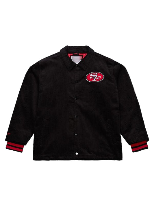 Outerwear Trends San Francisco 49ers Off the Bus Black Corduroy Jacket