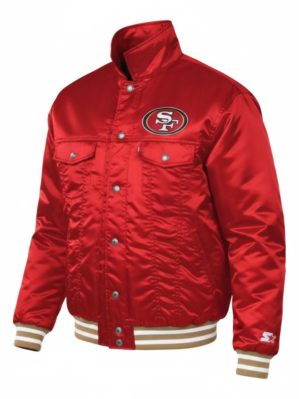 Outerwear Trends San Francisco 49ers Silver Tab Satin Trucker Jacket