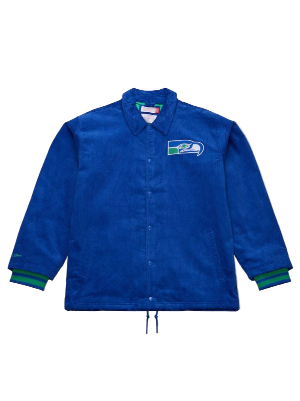 Outerwear Trends Seattle Seahawks Royal Off the Bus Blue Corduroy Jacket