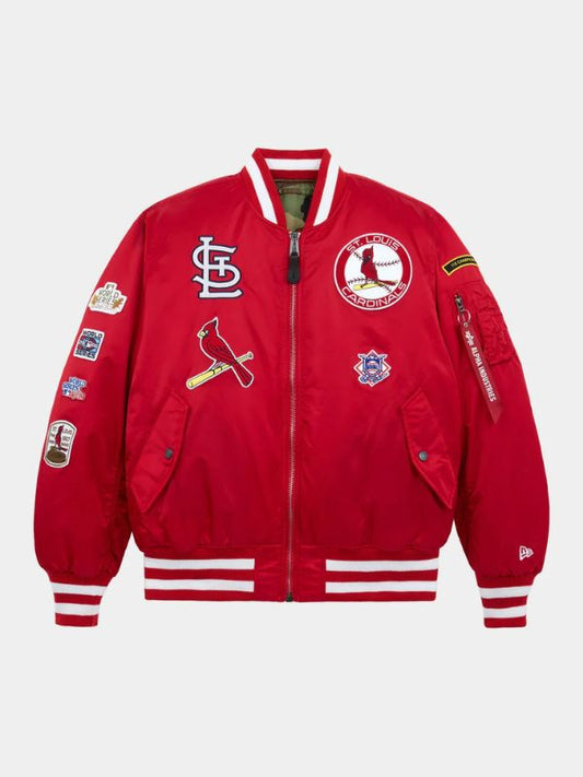 Outerwear Trends St. Louis Cardinals X Alpha X New Era MA- 1 Bomber Jacket