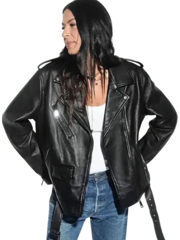Outerwear Trends Super Bowl Lix Tabitha Oversized Moto Jacket