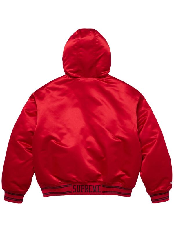 Outerwear Trends Supreme Mitchell & Ness Satin Varsity Jacket