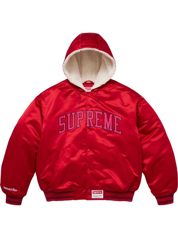 Outerwear Trends Supreme Mitchell & Ness Satin Varsity Jacket
