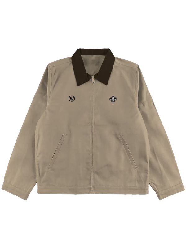 Outerwear Trends WRLDINVSN x New Orleans Saints Khaki Utility Jacket