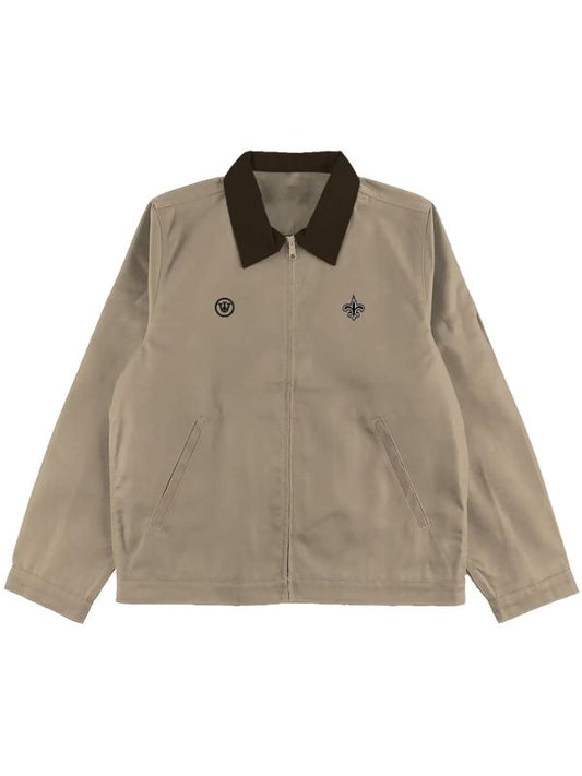 Outerwear Trends WRLDINVSN x New Orleans Saints Khaki Utility Jacket